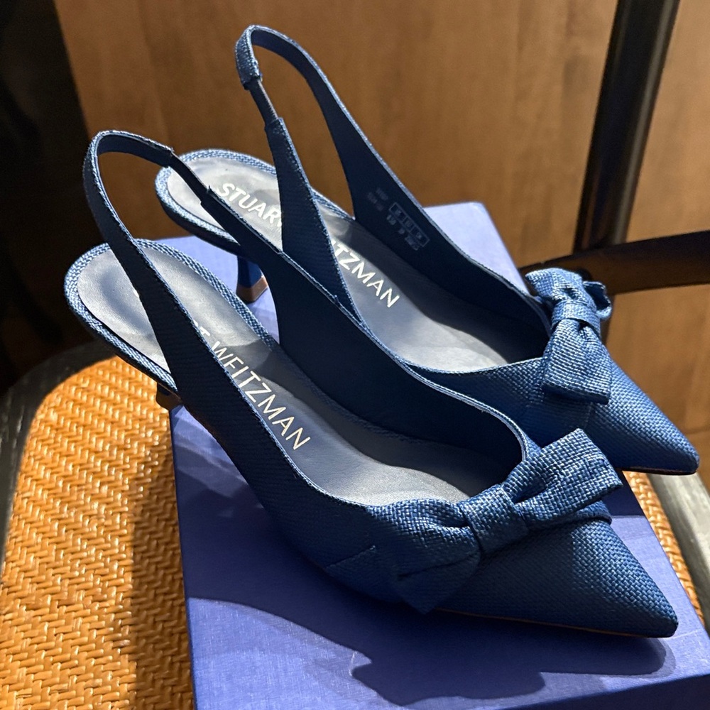 Stuart Weitzman Cobalt Blue Sofia 50 Slingback - Picture 4 of 5